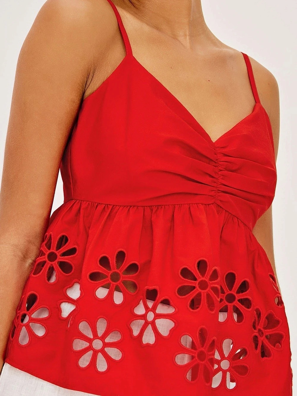Rails Meru Top Cutout Floral Cami Red XS NWT